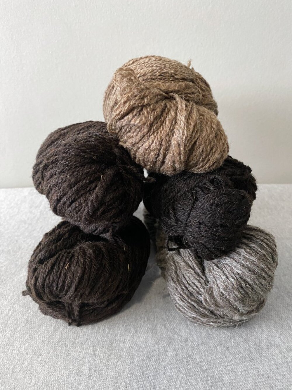 New Long Way Homestead Breed Specific Yarn Natural Black Grey Brown Lot of 5